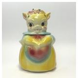 1950s AMERICAN BISQUE LADY PIG COOKIE JAR