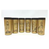6 MCM INSULATED BARWARE TUMBLERS COMEDY GOLD