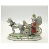 OCCUPIED JAPAN PAULUX HORSE CARRIAGE FIGURINE