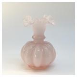 FENTON PINK MELON VASE 4.5"