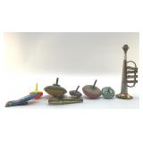 VTG TIN TOYS HORN, TOPS, KAZOO