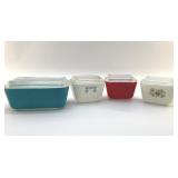 4 PYREX REFRIGERATOR DISHES