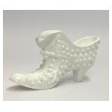 FENTON HOBNAIL MILK GLASS SLIPPER SHOE