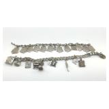 2 VTG CHARM BRACELETS 7"