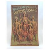 WOOD & WARD TWO MERRY TRAMPS METAL SIGN