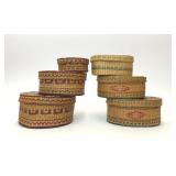 2 SETS OF 6 HANDMADE GRASS NESTING BASKETS