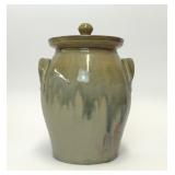 2002 NC NICHOLS POTTERY LIDDED STORAGE JAR