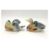 2 VTG CERAMIC MALLARD DUCK FIGURINES