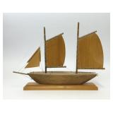 VTG HANDMADE WOODEN SAILING SHIP MODEL