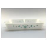 GLASSBAKE ATOMIC STARBURST DIVIDED CASSEROLE