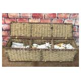 3 PART WICKER STORAGE BASKET SEASHELL COLLECTION
