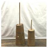 2 ANTIQUE CHURNS 28", 44ï¿½