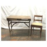 SEWING CHAIR WITH NOTIONS, PRIMITIVE DESK