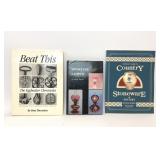 3 STONEWARE LAMPS EGGBEATERS COLLECTORS BOOKS