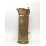 19TH C. 5 KAN COPPER BRASS COAL SCUTTLE UMBRELLA