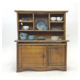 VTG MINIATURE HOOSIER CABINET & GRANITEWARE PIECES