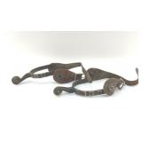 ANTIQUE COWBOY SPURS WITH SILVER USA  COINS