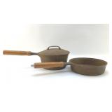 CAST IRON. SAUCE PAN AND SKILLET 8 INCH.