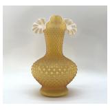 FENTON HONEY AMBER HOBNAIL VASE