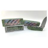 2 MARIJUANA LEAF FOLDING POCKET KNIVES