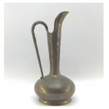 ITALIAN HAMMERED BRASS EWER 14"