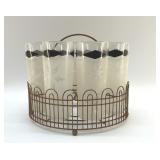 1950S ATOMIC SNOWFLAKE BARWARE GLASSES