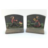 CAST IRON AMISH BOOK ENDS  5"