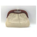 LADIES VINTAGE HANDBAG WITH TORTOISE STYLE HANDLE