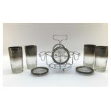 1950S MID-CENTURY MODERN BARWARE IN A CADDY