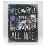 KISS ROCK  N ROLL METAL SIGN 16 x 12