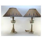 ANTIQUE HANDPAINTED PORCELAIN LAMPS