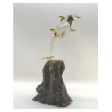 22 KARAT GOLD GLASS DOLPHIN SCULPTURE