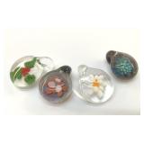 4 LONG GLASS HANDCRAFTED PENDANTS