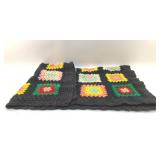 VTG CROCHETED GRANY SQUARE LAP BLANKET