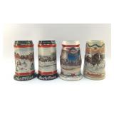BUDWEISER STEINS SET OF 4