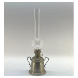 VTG INTERNATIONAL SILVER, PEWTER OIL LAMP 14"