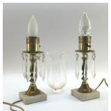 VTG BRASS CANDLESTICK LAMPS