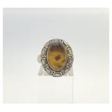 .925 STERLING AMBER RING 10.6G SIZE 6