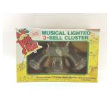 VINTAGE MUSICAL LIGHTED THREE BELL CLUSTER