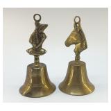 2 VTG BRASS BELLS 6.5"