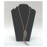 LEATHER SNAKE BOLO TIE TURQUOISE STONES