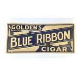 1909 GOLDENï¿½S BLUE RIBBON, CIGAR CARDBOARD SIGN