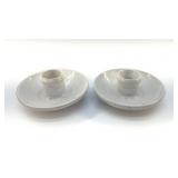 C.B. CRAVEN WHITE POTTERY CANDLESTICKS