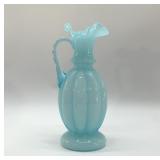 1943 FENTON RUFFLED AQUA MELLON PITCHER