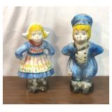 21" concrete, Dutch boy and girl yard ornaments