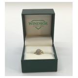 10K YELLOW GOLD DIAMOND CLUSTER RING