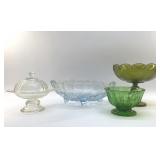 VTG GLASSWARE, CANDY DISHES, FRUIT BOWL