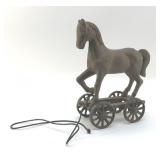 CAST-IRON HORSE PULL TOY 7.5"