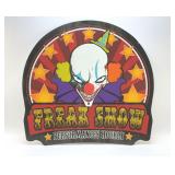 FREAK SHOW CREEPY CLOWN METAL SIGN