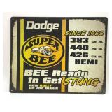 DODGE SUPER BEE METAL SIGN 15 X 12